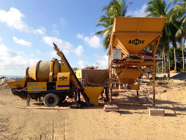 Concrete Mixer Pump Working