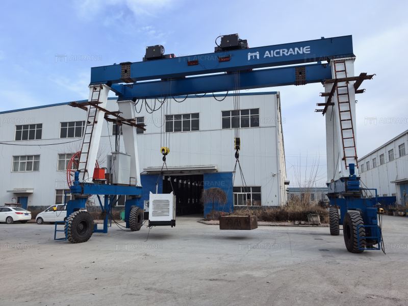 double beam electric rubber tired gantry crane