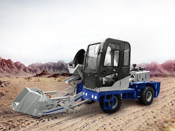 a self loading concrete mixer truck