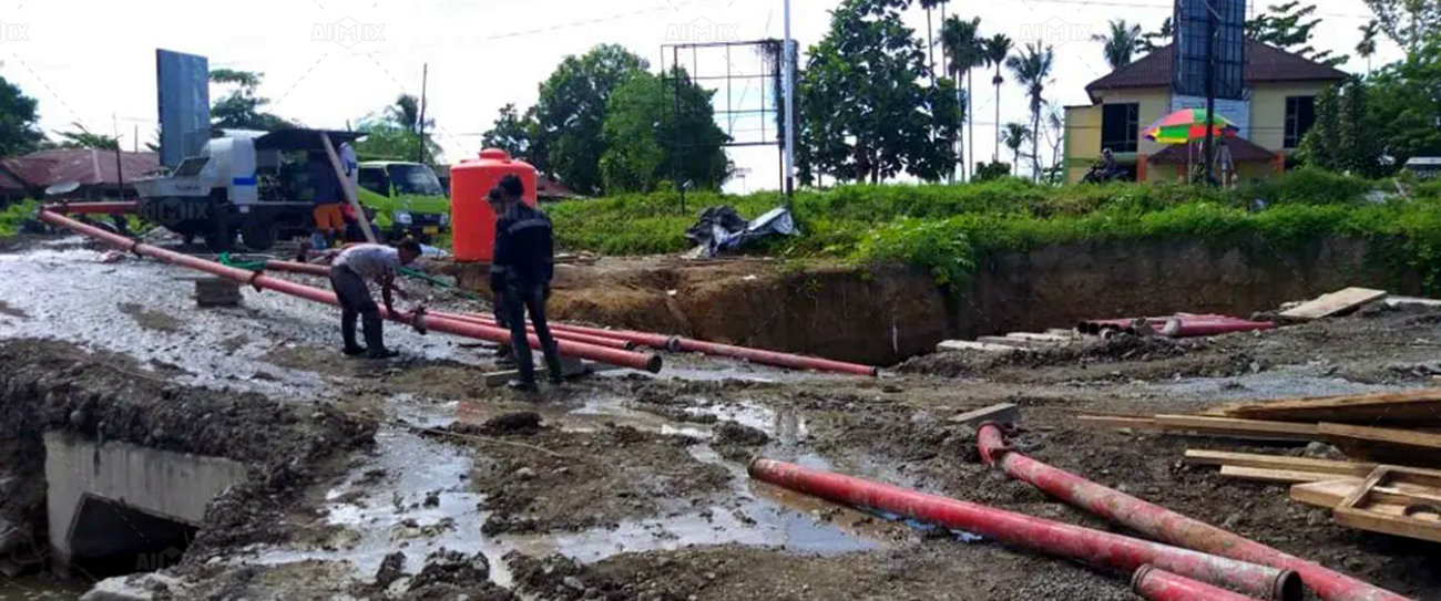 ABT30C diesel stationary concrete pump in Papua Indonesia