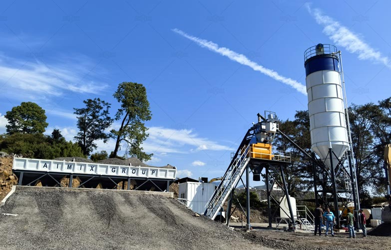 Planta de Concreto Estacionaria AJ50 en México para Producción de Elementos Prefabricados